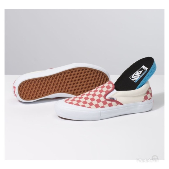 Vans Slip On Skate Shoes  Checkerboard Mineral Red - Picture 7 of 9